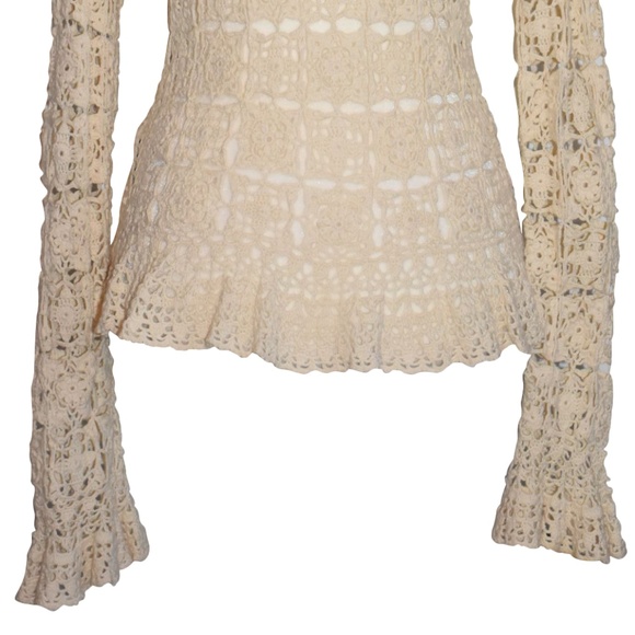 Hand Knit Ralph Lauren Crochet Cardigan Size Small - Picture 6 of 8